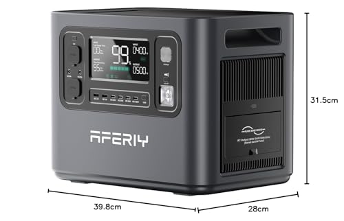 AFERIY 2400W Tragbare Powerstation, 2048Wh LiFePO4 Batterie, 1,7 Stunde Schnellladung, 13 Anschlüsse, Sinuswellen 230V, USV, Mobile Stromversorgung für Outdoors Camping, 7 Jahre Garantie
