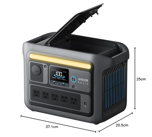 Anker SOLIX C800 Tragbare Powerstation, 1200W (1600W Spitzenleistung) Solargenerator, 100% Akku in 58 Min., 768Wh LiFePO4 Akkus für Camping, Wohnmobil, RV, Reisen, Stromausfall (Solarpanel optional)