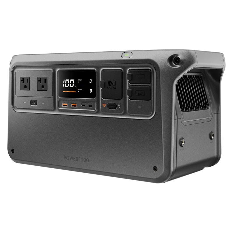 DJI Power 1000 Tragbare Powerstation 1024Wh, 2200W Solar Generator, LiFePO4 Akku, 4-in-1 Schnellladung Power Station, 23db Ultra-Leise, Notstromaggregat für Zuhause, Generator für Camping/Wohnmobile