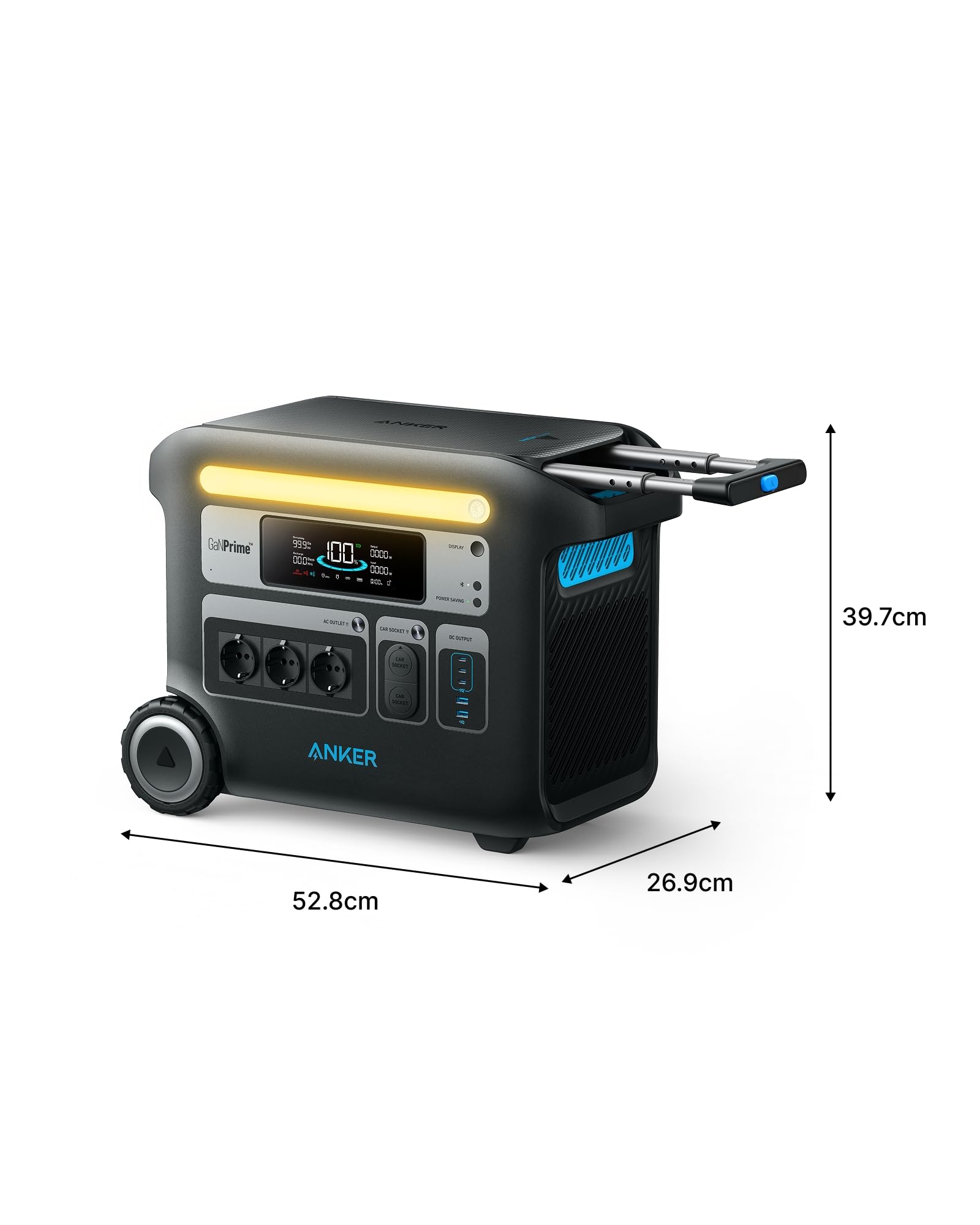 Anker SOLIX F2000 tragbare Powerstation, Powerhouse 767, 2048Wh GaNPrime Solargenerator mit 2300W AC Ausgang, 6× längere Lebensdauer der LiFePO4, 3500W Überspannungsausgang für Camping, Notstrom