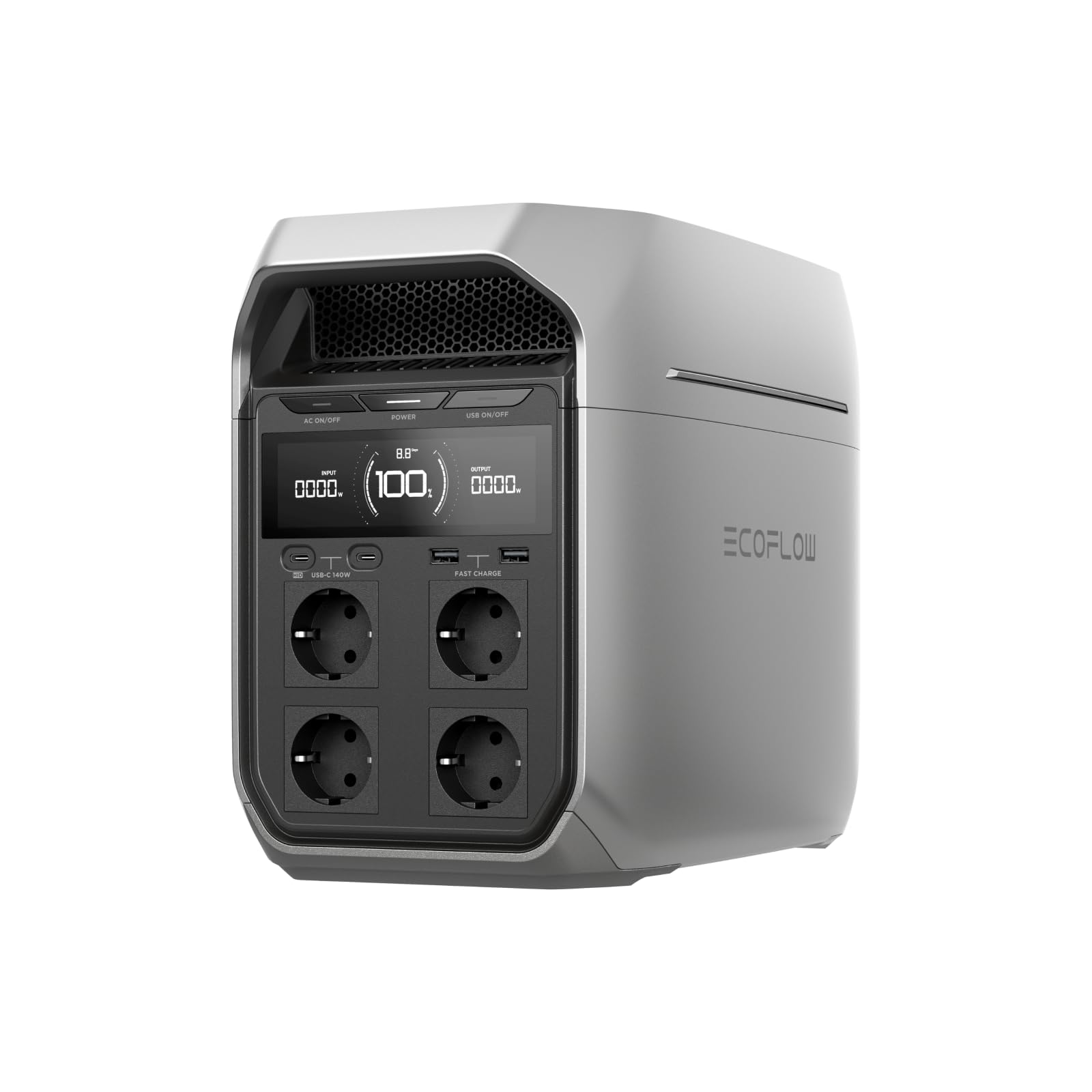 EF ECOFLOW Tragbare Powerstation DELTA 3 Plus, 1024 Wh LiFePO4-Batterie, vollständig aufgeladen in 56 Minuten, 1800W (3600W Spitze) Solargenerator für Notstromversorgung, Camping