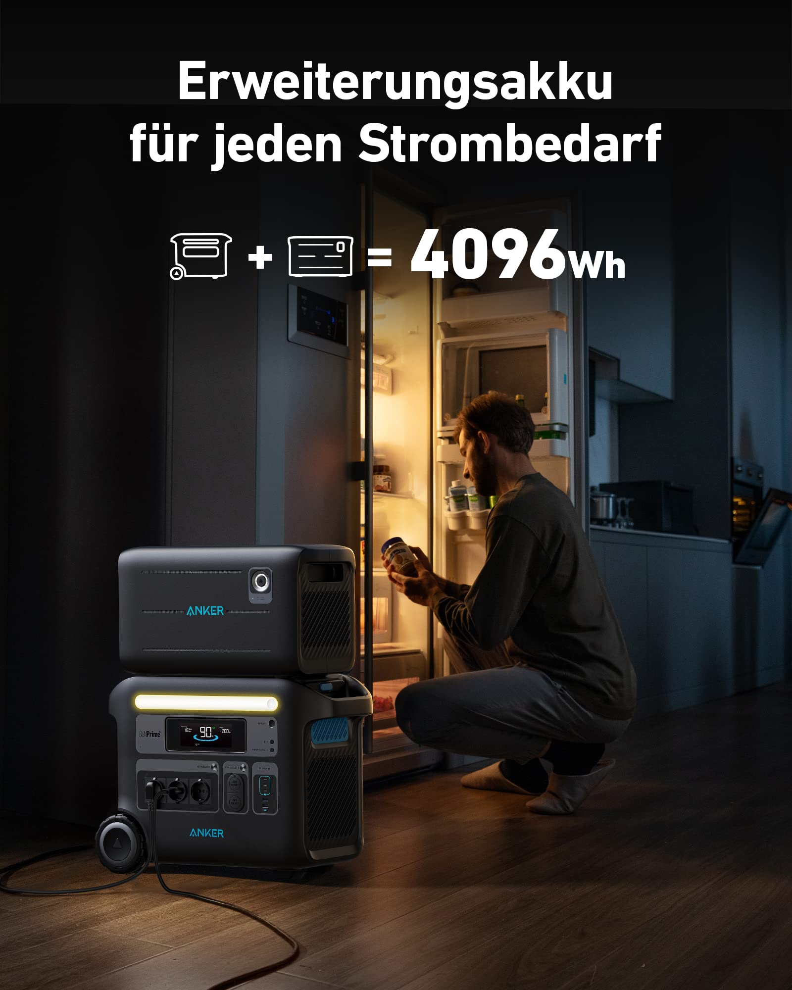 Anker SOLIX F2000 tragbare Powerstation, Powerhouse 767, 2048Wh GaNPrime Solargenerator mit 2300W AC Ausgang, 6× längere Lebensdauer der LiFePO4, 3500W Überspannungsausgang für Camping, Notstrom
