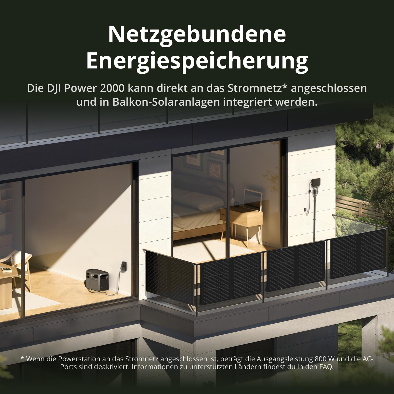 DJI Power 2000 Tragbare Powerstation 2048 Wh, 3000 W Solar Generator, LiFePO4 Akku, kompakte Größe, in 45 Min. von 0% auf 80% geladen, Notstromaggregat für Zuhause, Camping/Wohnmobile/Notstrom