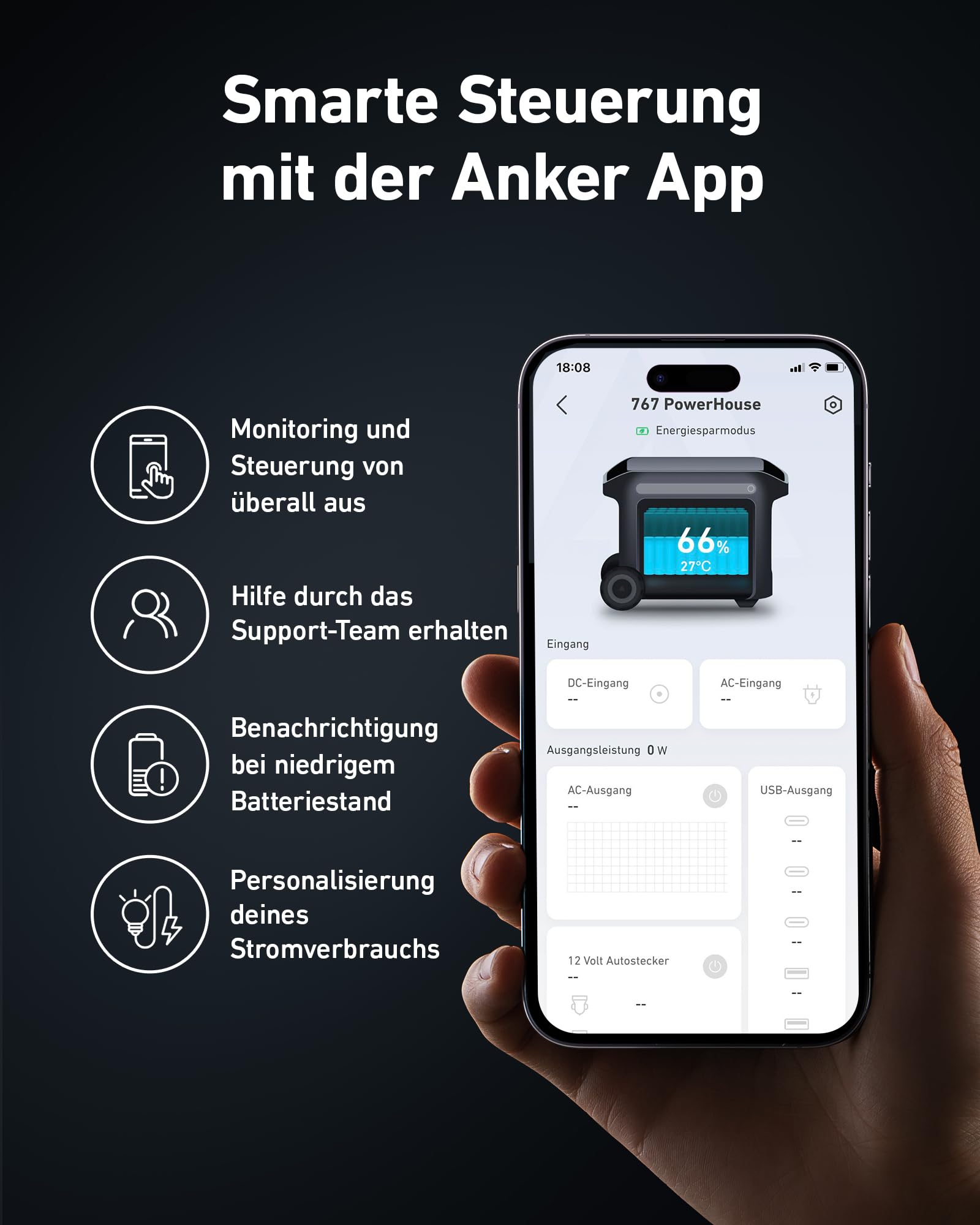 Anker SOLIX F2000 tragbare Powerstation, Powerhouse 767, 2048Wh GaNPrime Solargenerator mit 2300W AC Ausgang, 6× längere Lebensdauer der LiFePO4, 3500W Überspannungsausgang für Camping, Notstrom